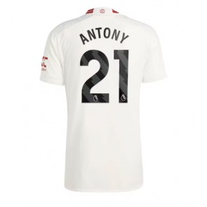 Lacne Muži Futbalové dres Manchester United Antony #21 2023-24 Krátky Rukáv - Tretina